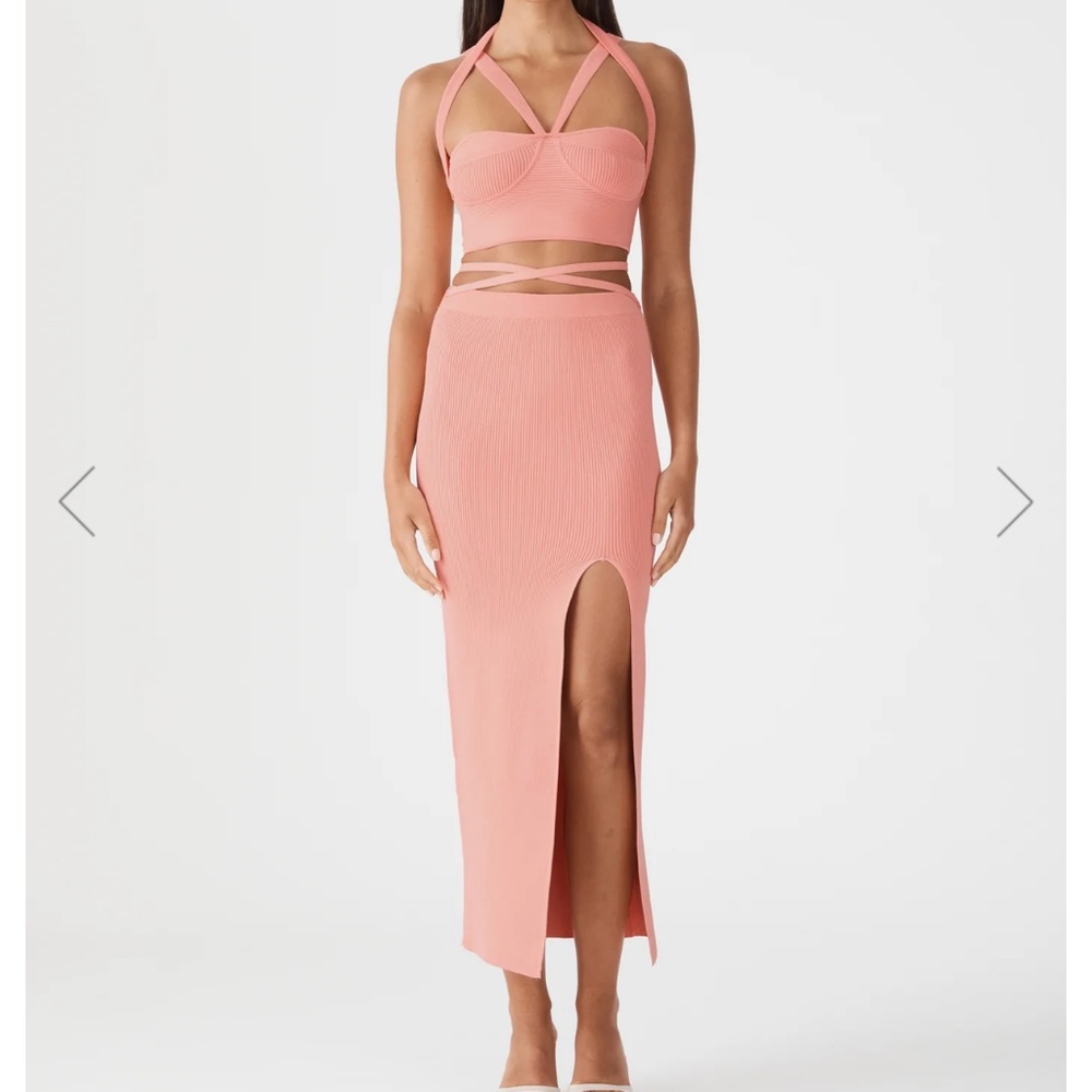 San Sloane Tracy Rib Midi skirt and Matching Toula Rib top